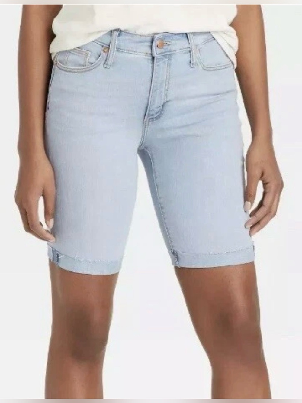 Universal Thread High Rise Bermuda Denim Shorts Light Wash Blue - Size 6
